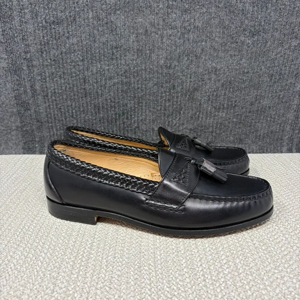 NEW Allen Edmonds Maxfield Tassel Loafers Black Leather Dress Shoes Men’s 10 E